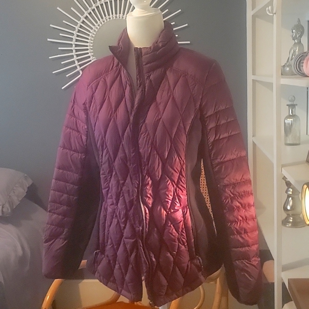 A good looking purple and black athletic jacket